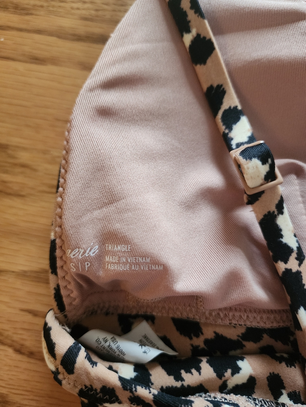 Aerie Women's Swimwear Animal Print Triangle Padded Bikini Top Small S - Picture 5 of 6